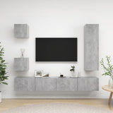 5 Piece TV Cabinet Set Concrete Grey Engineered Wood 3079117