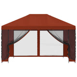 Gazebo with Sidewalls 4 x 3 m Terracotta Polyester and Steel 900388