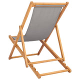 Beach Chair Light Grey Solid Teak Wood 42032664