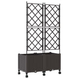 Garden Planter with Trellis&Wheels 2 pcs Brown 80 x 40 x 149 cm 3422989