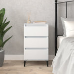 ZNTS Bedside Cabinet White 40x35x70 cm Engineered Wood 819668