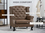 Wingback Accent Chair Tufted Chesterfield-style Armchair with Nail Head Trim for Living Room Bedroom T3398P423874