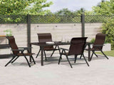 Garden Dining Set 5 pcs Brown Powder-Coated Steel 3379264