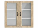 Wall Glass Cabinet PORTO Sonoma Oak 80 x 31 x 100 cm 885507