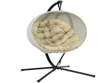Hanging Egg Chair Outdoor Indoor Garden Swing Chair with Folding Basket, Garden Hanging Chair with T3398P328506