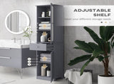 Bathroom Storage Cabinet with 3-tier Shelf Drawer Door, Floor Cabinet Free Standing Tall Slim Side T3398P329548