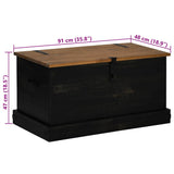 ZNTS Storage Chest HALDEN Black 91x48x47 cm Solid Wood Pine 4018404