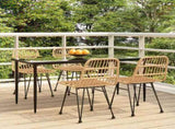 5 Piece Garden Dining Set Poly Rattan 3157876