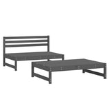 2 Piece Garden Lounge Set Grey Solid Wood Pine 825725