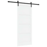 Sliding Door 86 x 211 cm Engineered Wood White and Black 3449890