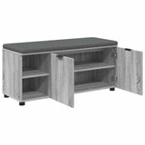 Hall Bench with Cushion with Shelf Grey Sonoma 100 x 38 x 46 cm 891517