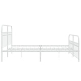 Metal Bed Frame without Mattress with Footboard White 183x203cm 376671
