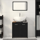 Bathroom Cabinet with Mirror Black Oak Engineered Wood 862014