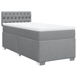 Box Spring Bed with Mattress Light Grey 100x200 cm Fabric 3285806