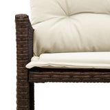 Garden Sofa with Table and Cushions L-Shaped Brown Poly Rattan 365573