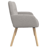 2 Seater Sofa with Solid Wood Legs Light Grey Boucl 42051064