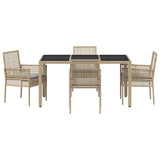 Garden Dining Set 5 pcs Beige Poly rattan 3334881