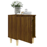 Bed Cabinets with Solid Wood Legs 2 pcs Brown Oak 40x30x50 cm 813115