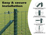 Ground Spike Fence Post 7 pcs Green Powder-Coated Steel 42004244