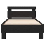 Bed Frame Black Oak 193 x 95 x 88 cm Engineered Wood 874123