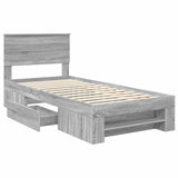 Bed Frame Grey Sonoma 80 x 200 cm Engineered Wood 3408814