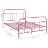 Bed Frame without Mattress Pink Metal 120x200 cm 284512