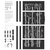Garden Gate with Lock Black 110 x 180 cm Powder-Coated Steel 42015897