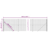 Wire Mesh Fence with flange Anthracite 2.2x25 m 154335