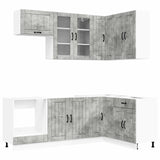 Kitchen Unit LUCCA 8 pcs Concrete Grey Engineered Wood 3438470