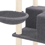 Cat Tree with Sisal Scratching Posts Dark Grey 167 cm 171611