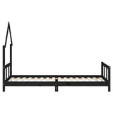 Kids Bed Frame Black 90x200 cm Solid Wood Pine 834569