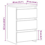 Bed Cabinets 2 pcs Black 40x35x62.5 cm Engineered Wood 806214