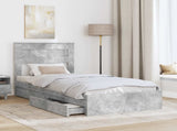 Storage Bed Concrete Grey 100 x 200 cm Engineered Wood 3409935