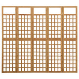 316480 5-Panel Room Divider/Trellis Solid Fir Wood 201,5x180 cm