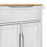 Kitchen Trolley FLORO White 72.5 x 45 x 80 cm Solid Pine Wood 42011250