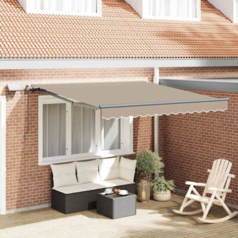 Retractable Awning Manual Beige 350 x 250 cm Fabric 3330344