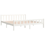 Bed Frame without Mattress White Solid Wood 160x200 cm 810690