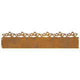 Lawn Edgings 30 pcs Rusty 103 x 0.05 x 22 cm Weathering Steel 874827
