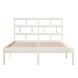 3101219 Bed Frame without Mattress White Solid Wood 140x200 cm