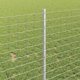 Fence Posts Height Adjustable Manual 44 pcs Silver 140 cm Steel 3335954