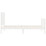 Bed Frame without Mattress White Small Single Solid Wood Pine 3193167