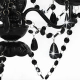 Chandelier with Beads Black Round 3 x E14 281597