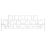Metal Bed Frame without Mattress with Footboard White 193x203cm 374314