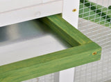 Wooden Rabbit Hutch and Run with Sliding Tray, Ramp, Water-resistant Roof, for 2-4 Rabbits, Green T3398P547948