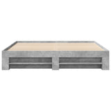 Bed Frame without Mattress Concrete Grey 200x200cm Engineered Wood 3295446