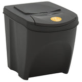 Stackable Garbage Bin Boxes 4 pcs Grey 100 L Polypropylene 152200