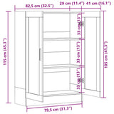 Vitrine Cabinet Grey Sonoma 82,5x30,5x115 cm Engineered Wood 815619