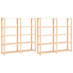 5-Tier Storage Racks 2 pcs 170x38x170 cm Solid Pinewood 500 kg 3051109