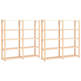 5-Tier Storage Racks 2 pcs 170x38x170 cm Solid Pinewood 500 kg 3051109