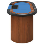 ZNTS 10-Player Poker Table with Chip Tray Blue 160x80x75 cm 80407